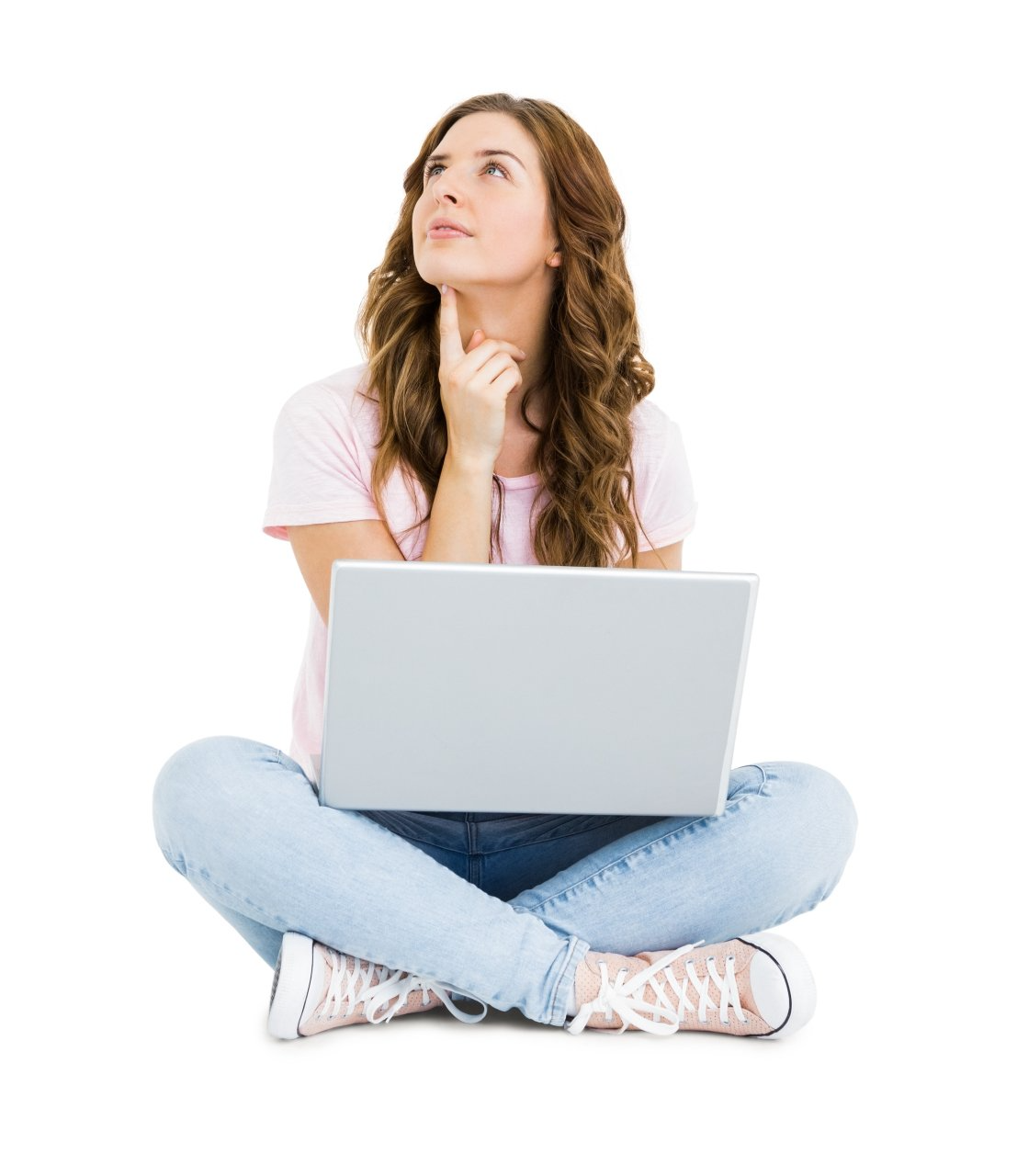 young woman using laptop