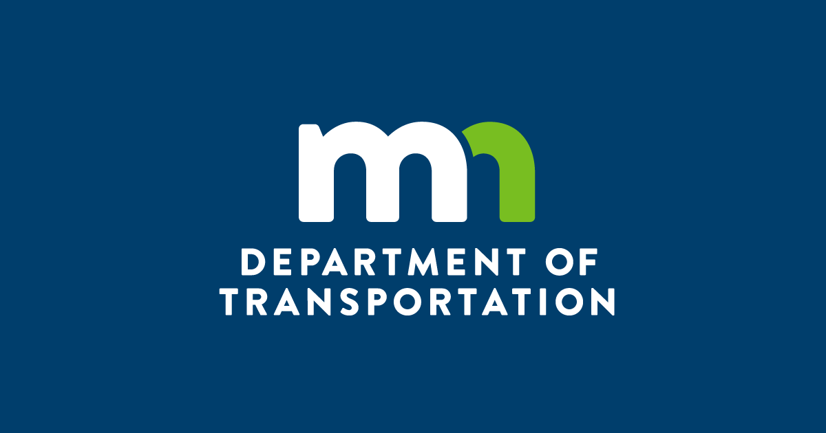 the department of transportation logo is on a blue background .