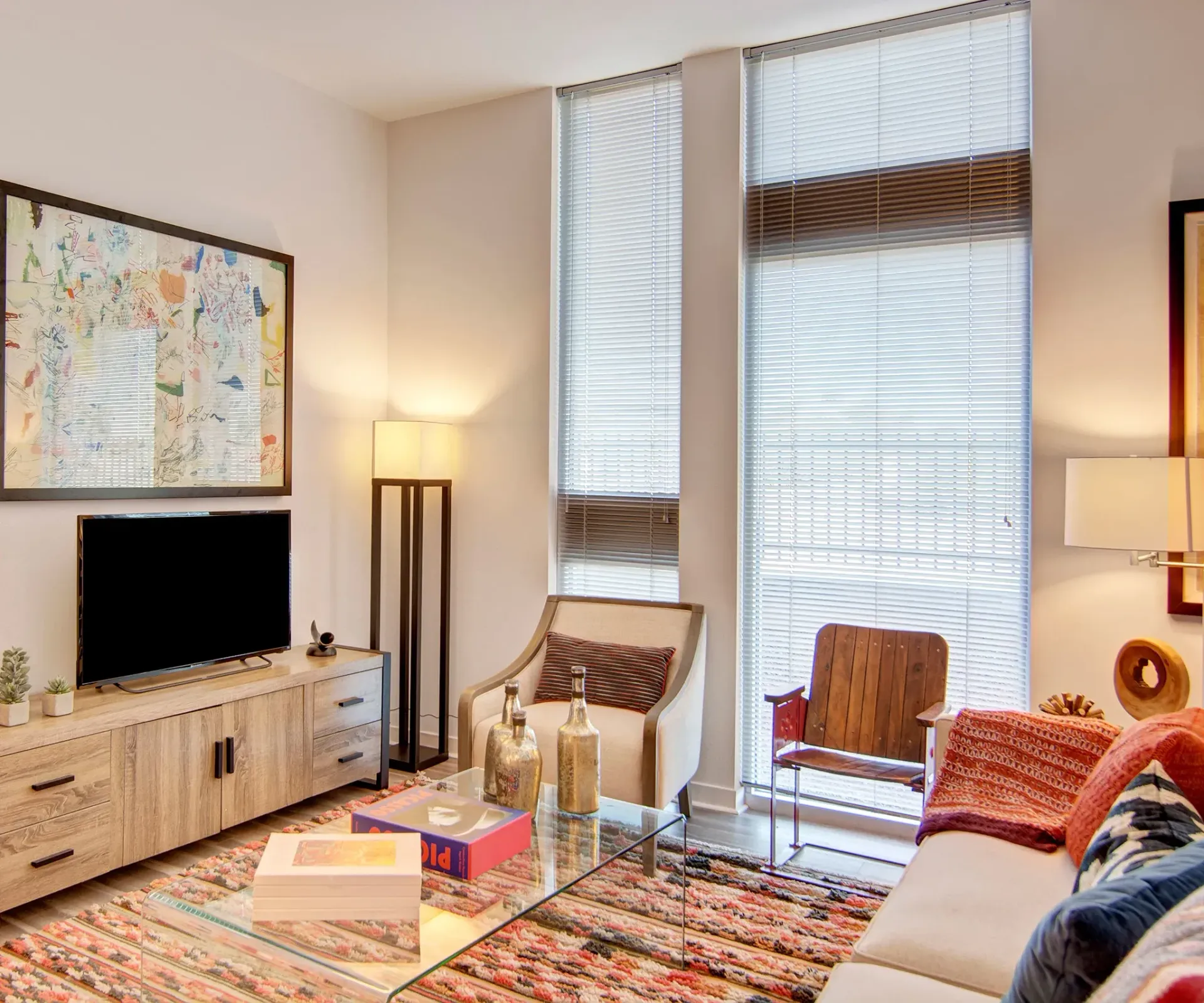 Living room at The Trend at 51 Apartment Homes in Phoenix, AZ.