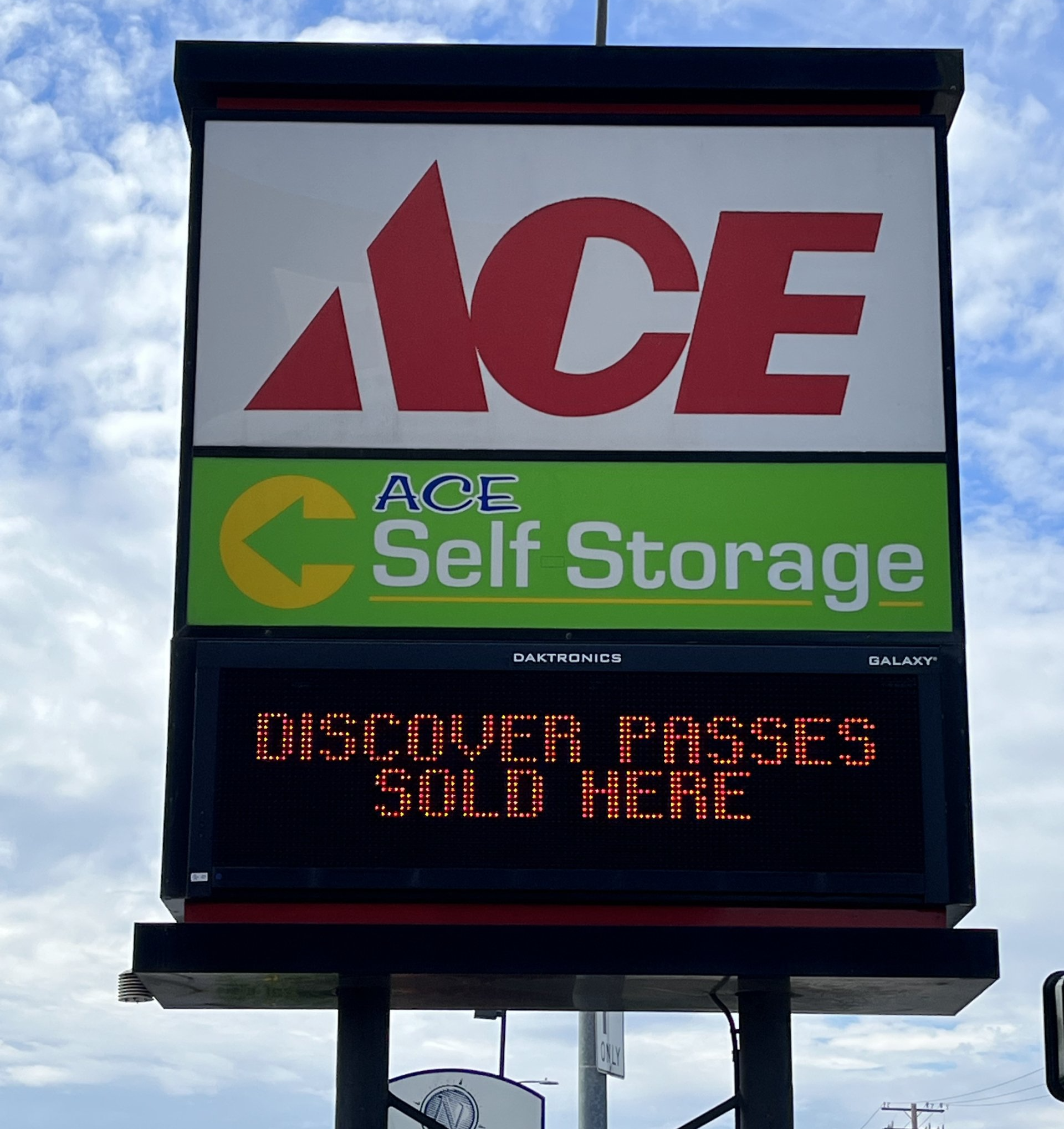 Ace Self Storage & Ace Hardware signs Riverside Dr, Mount Vernon, WA