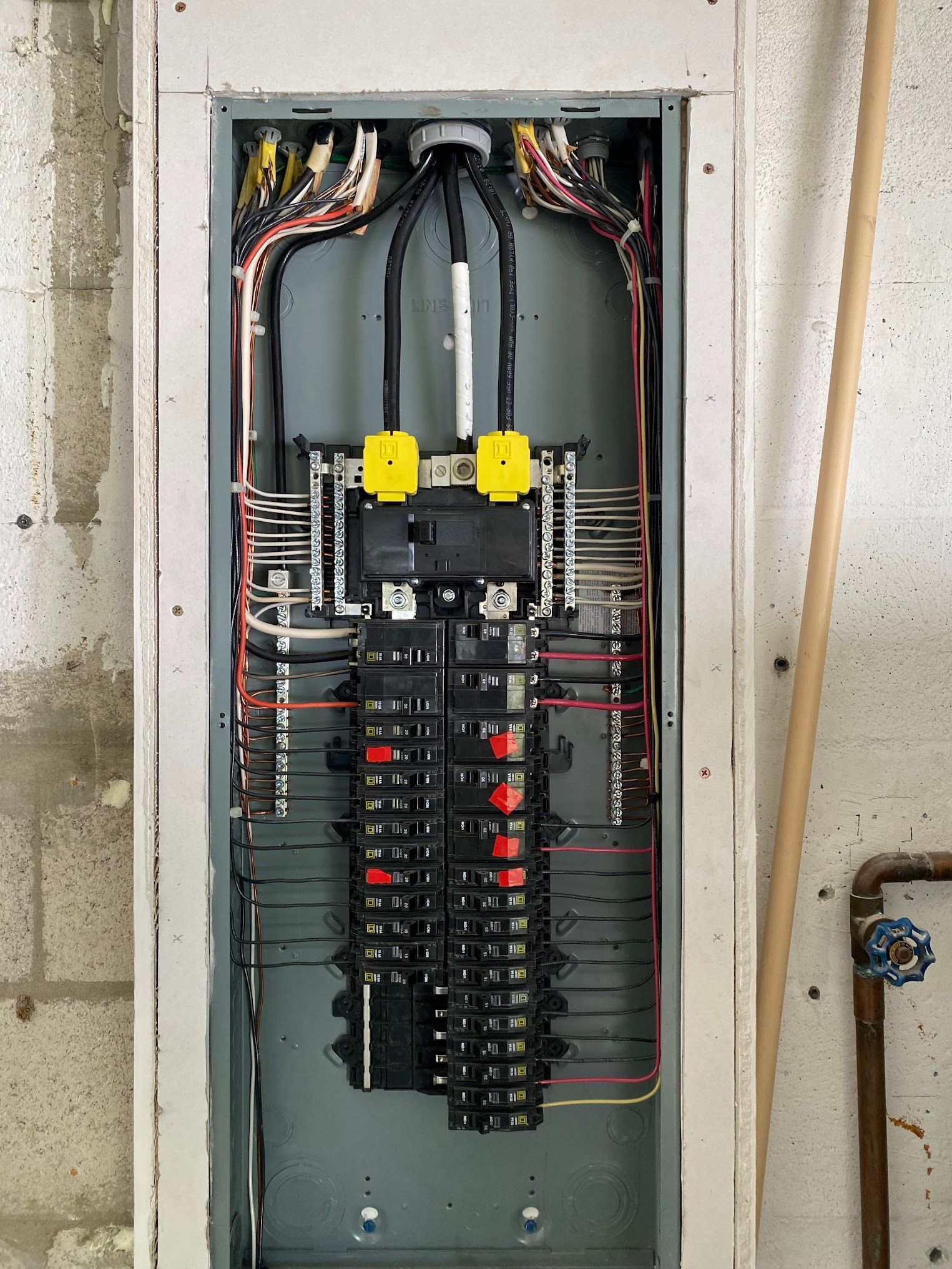 A large electrical box with a bunch of wires coming out of it.