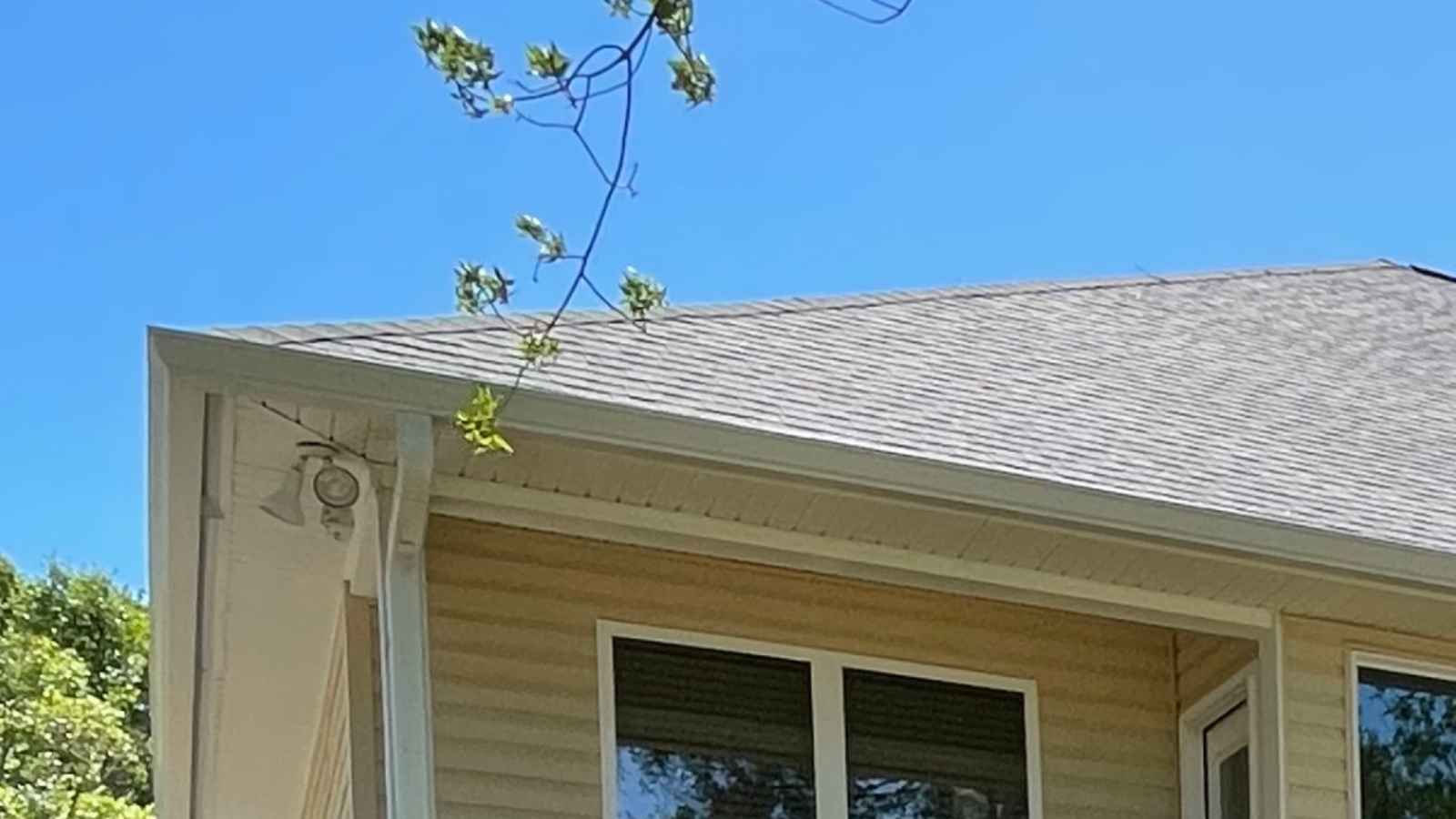 White color metal rain roof gutter with holes