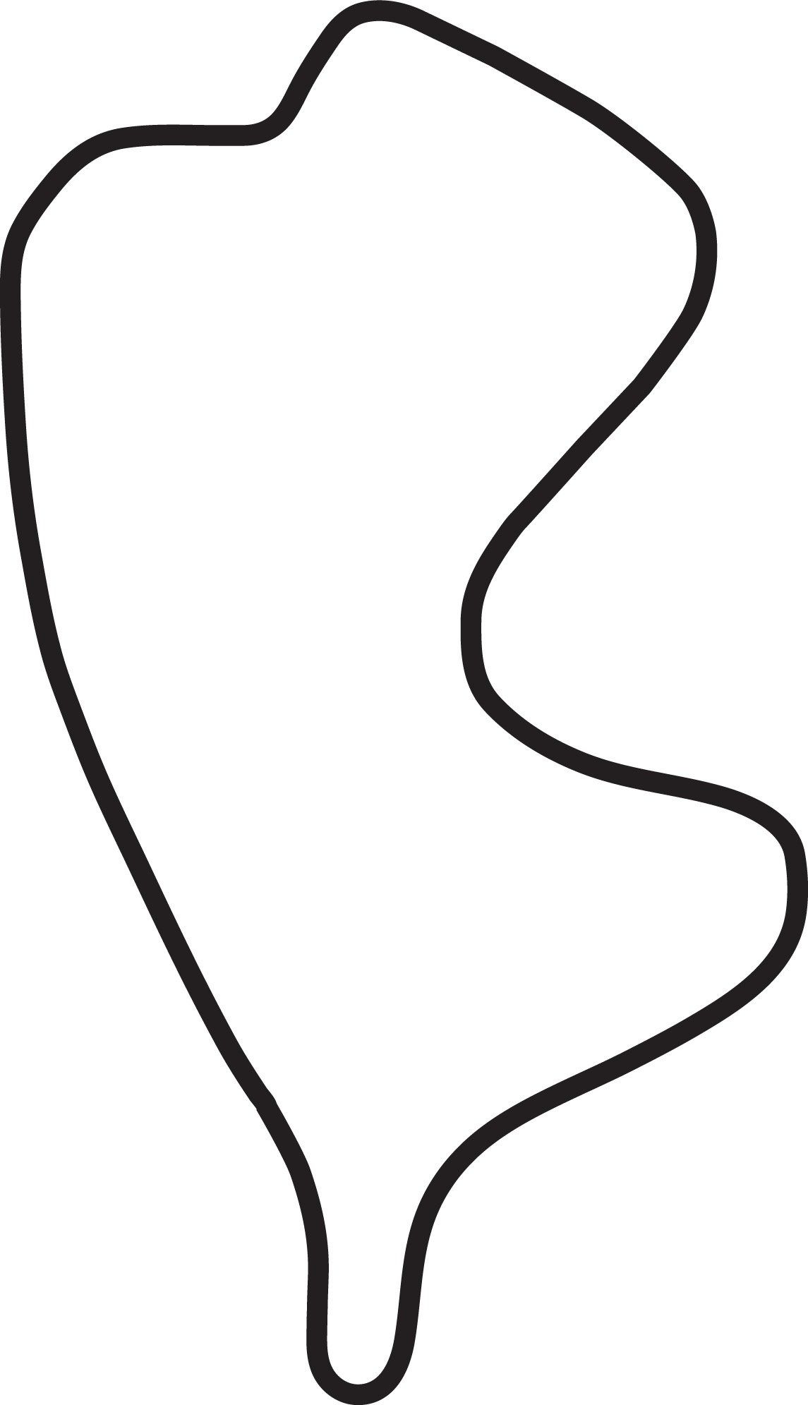 A black and white drawing of a leaf on a white background.