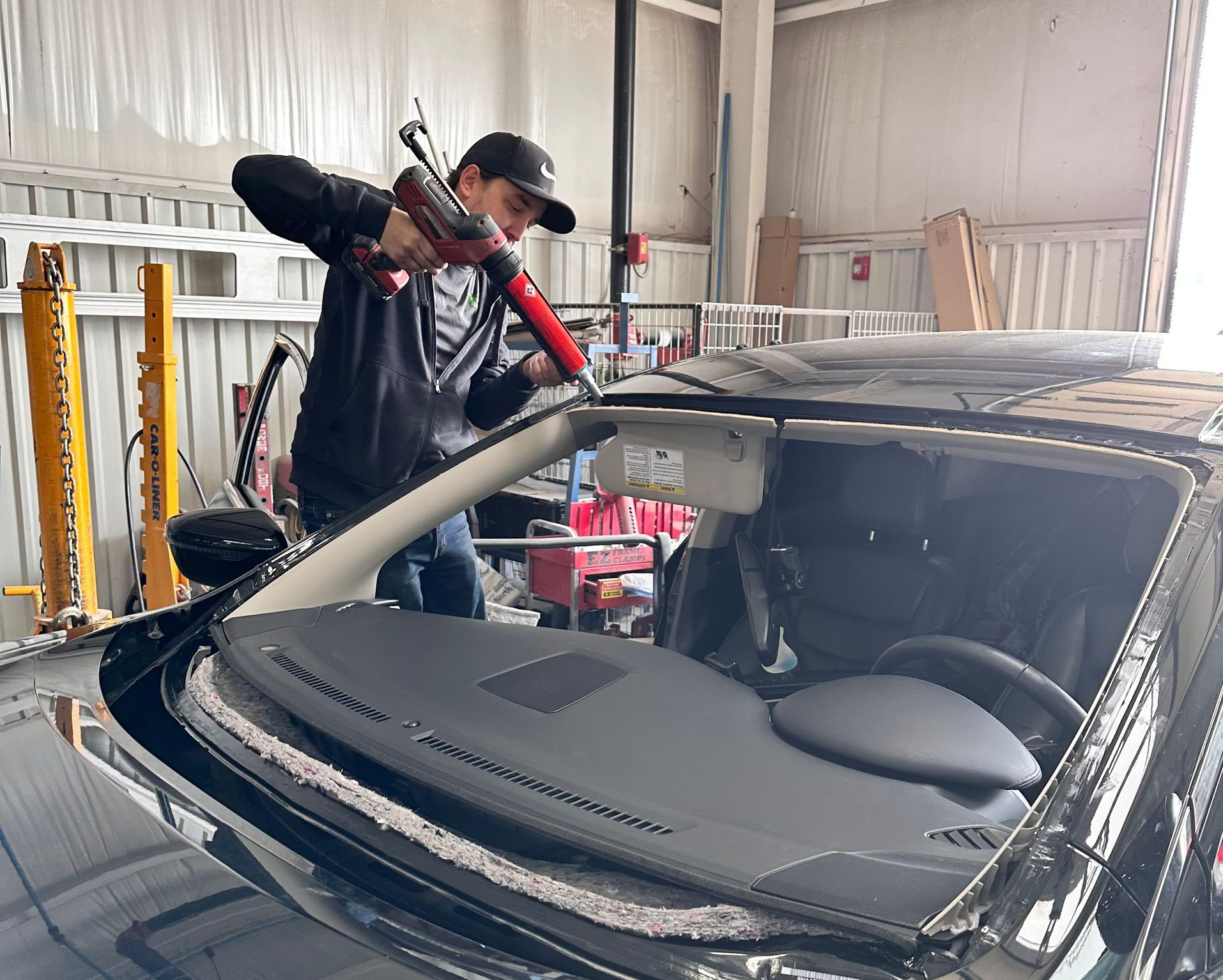 Man Install Car Window — Blanchard, OK — Stoneking Auto Glass