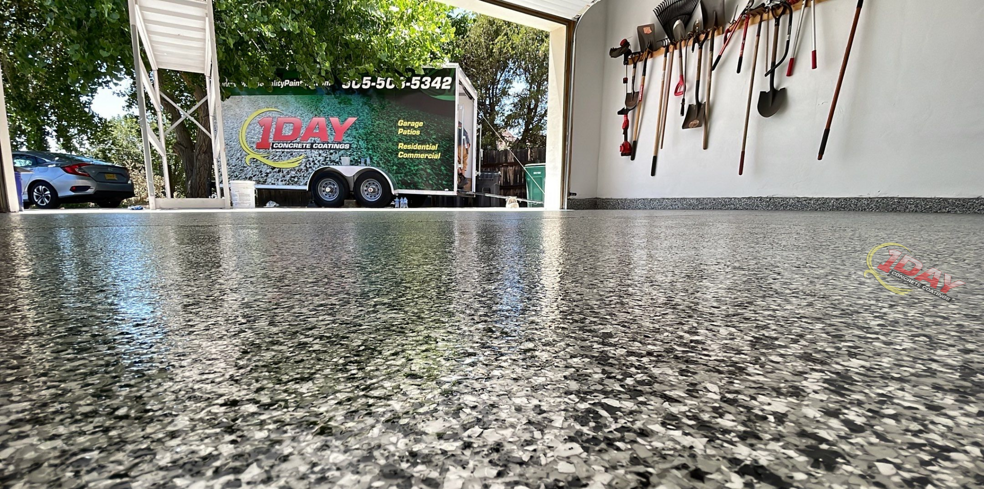 Garage floor concrete coating