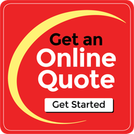 a red sign that says get an online quote