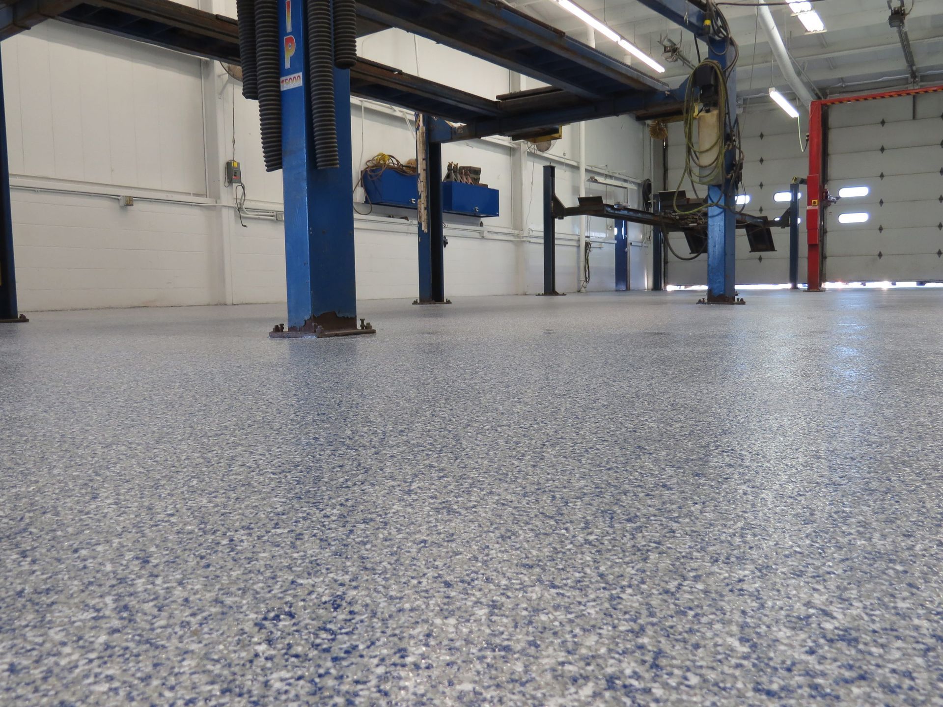 commercial car repair shop concrete floor coating