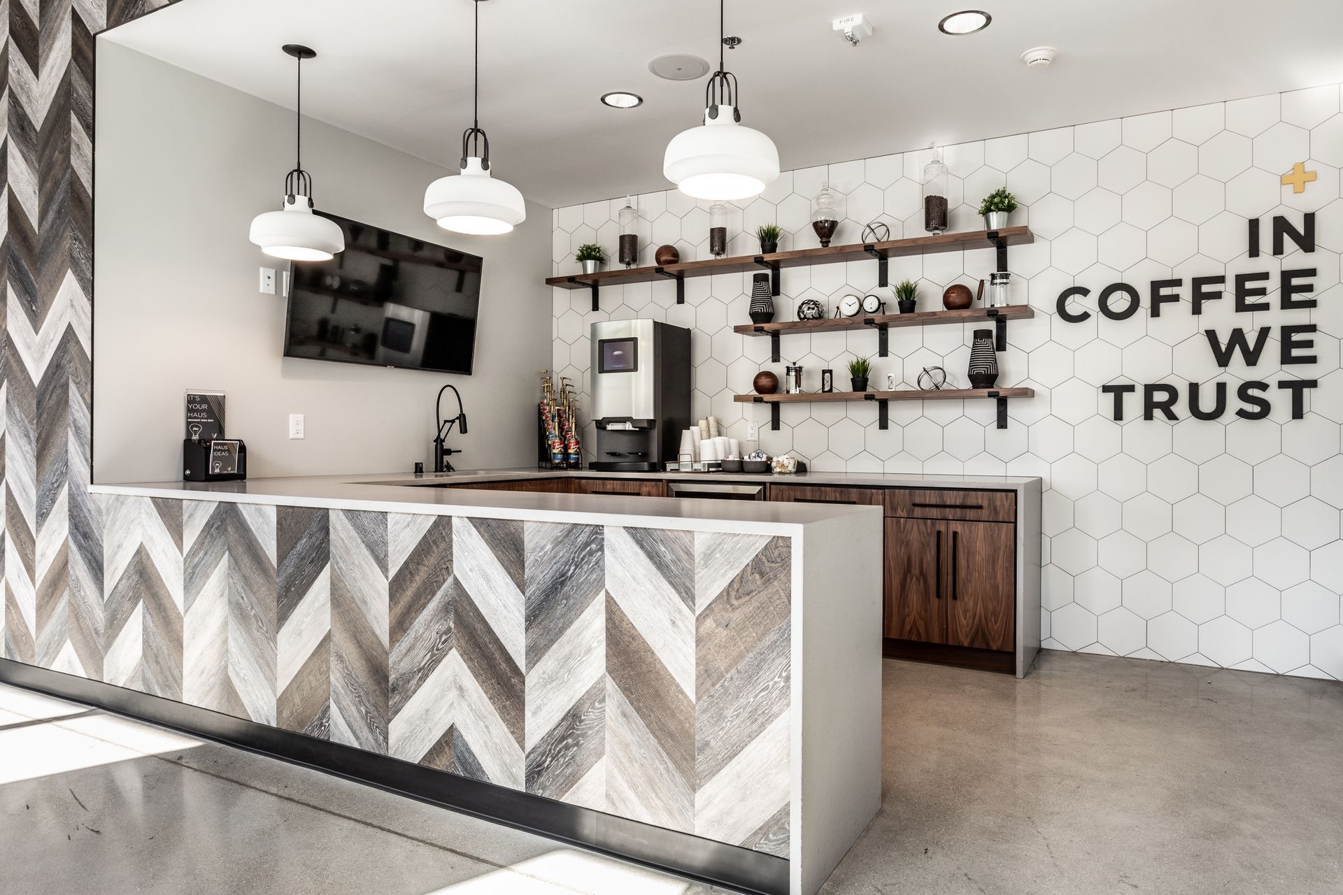 Coffee bar at Vim + Vigor in Milwaukee, WI.