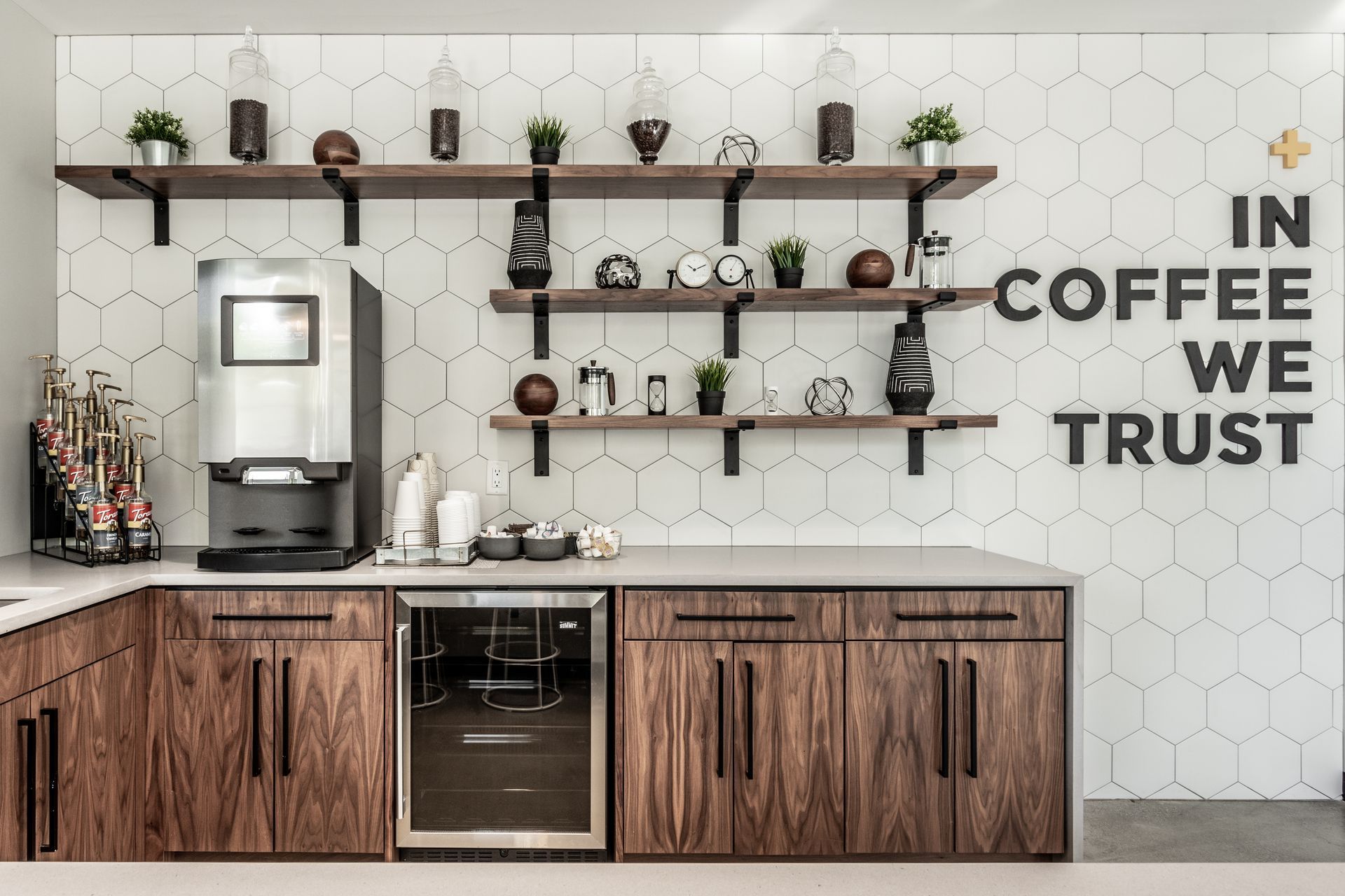 Coffee bar at Vim + Vigor in Milwaukee, WI.