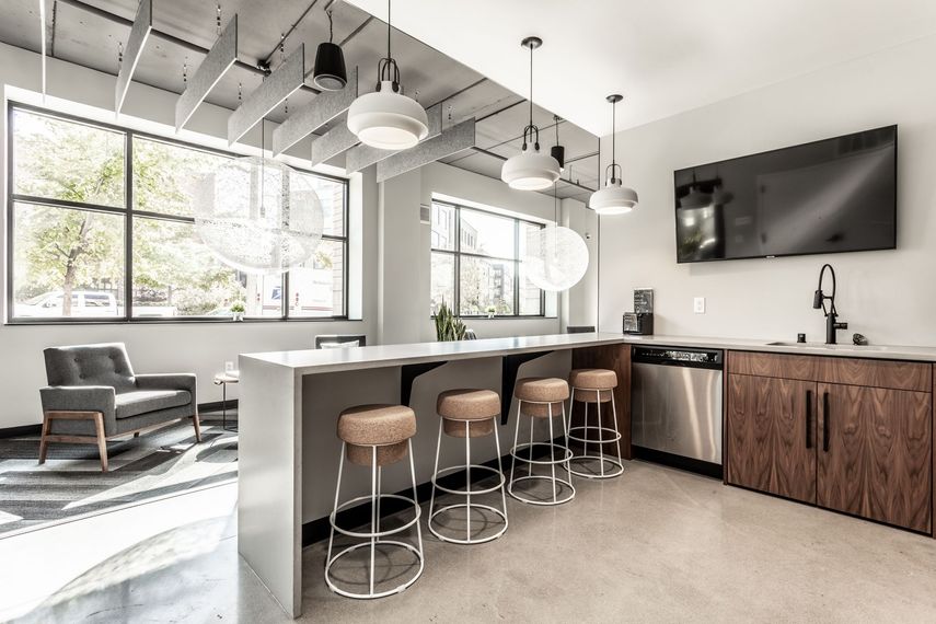 Coffee bar at Vim + Vigor in Milwaukee, WI.