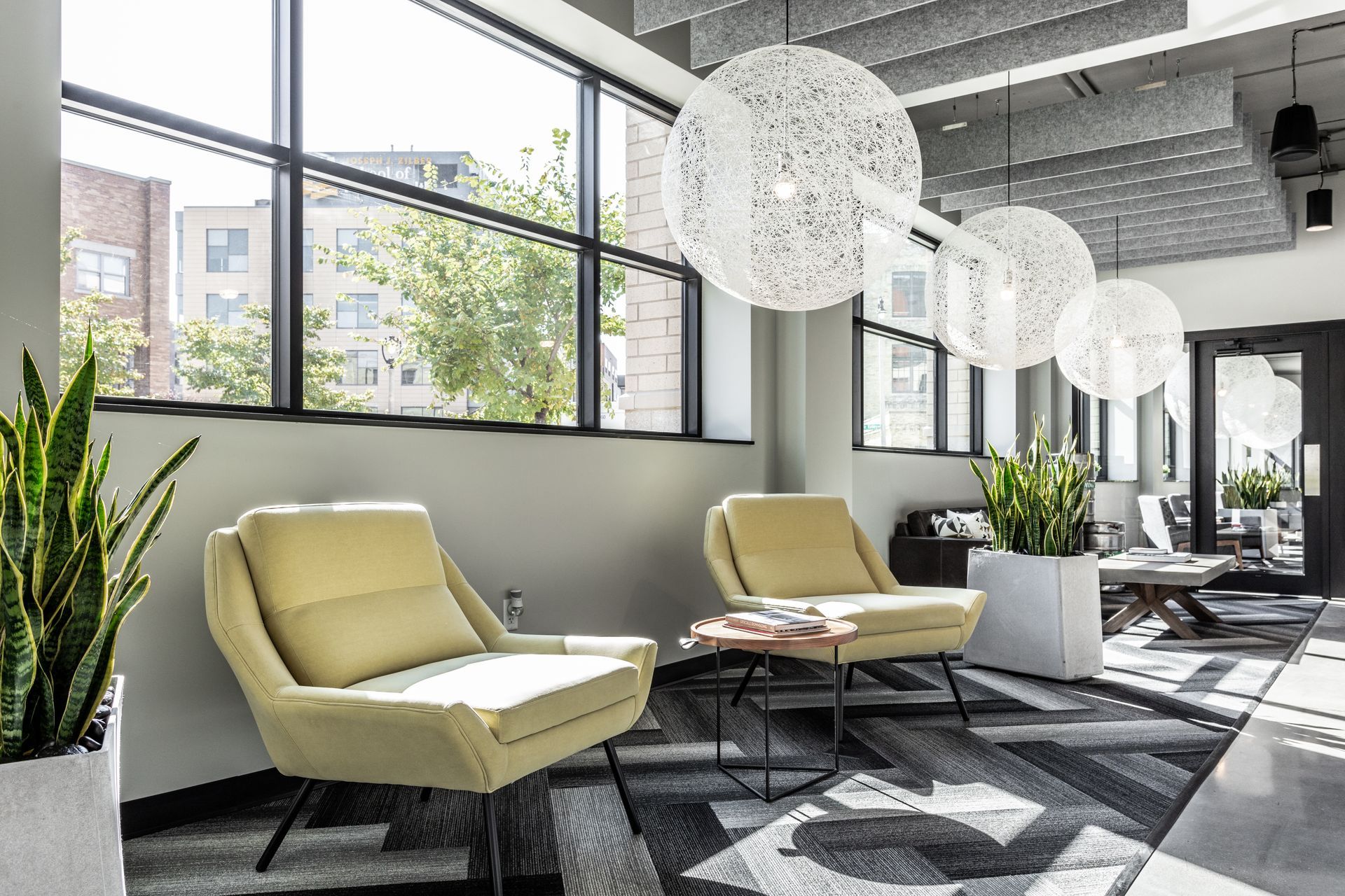 Lounge at Vim + Vigor in Milwaukee, WI.