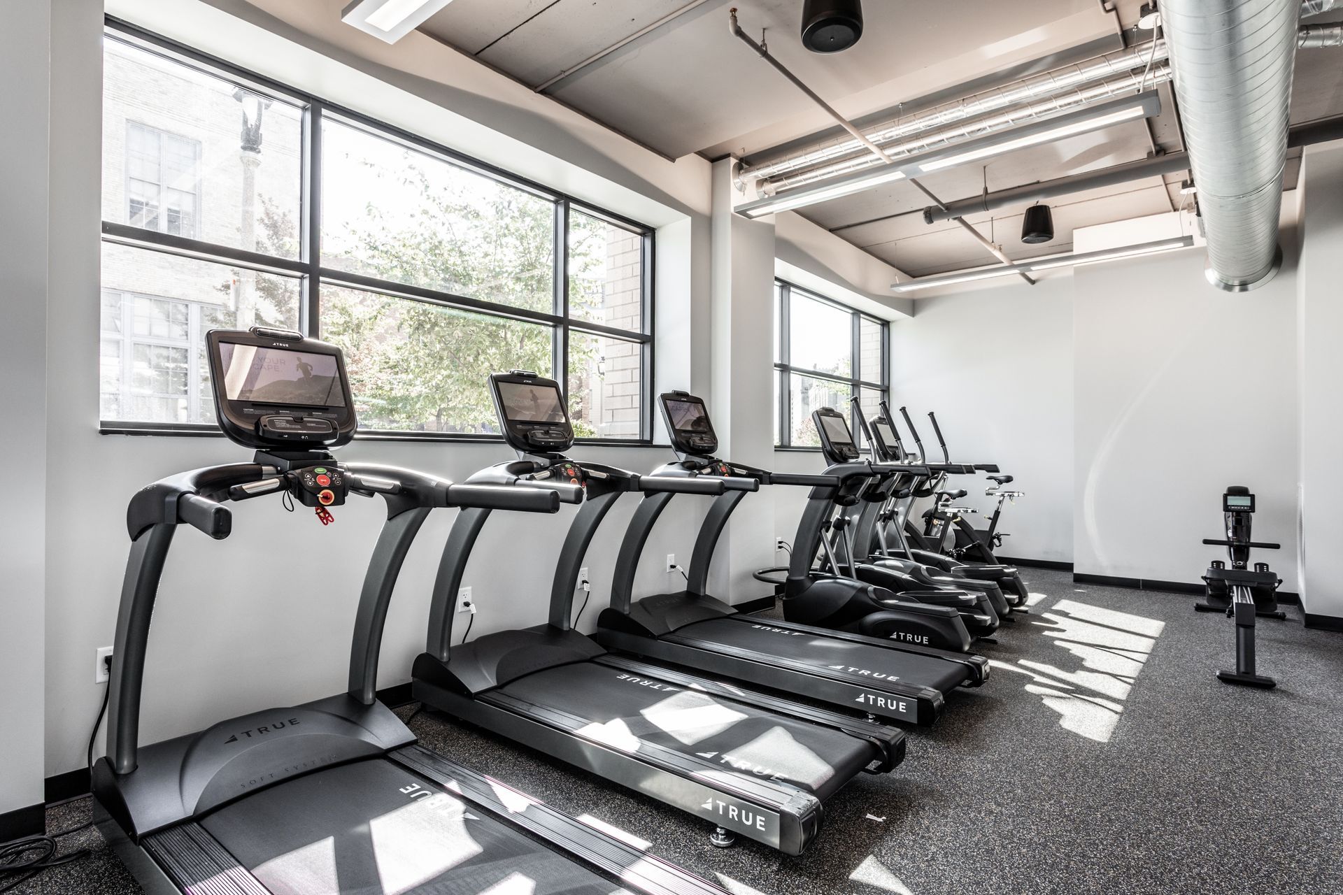 Treadmills at Vim + Vigor in Milwaukee, WI.