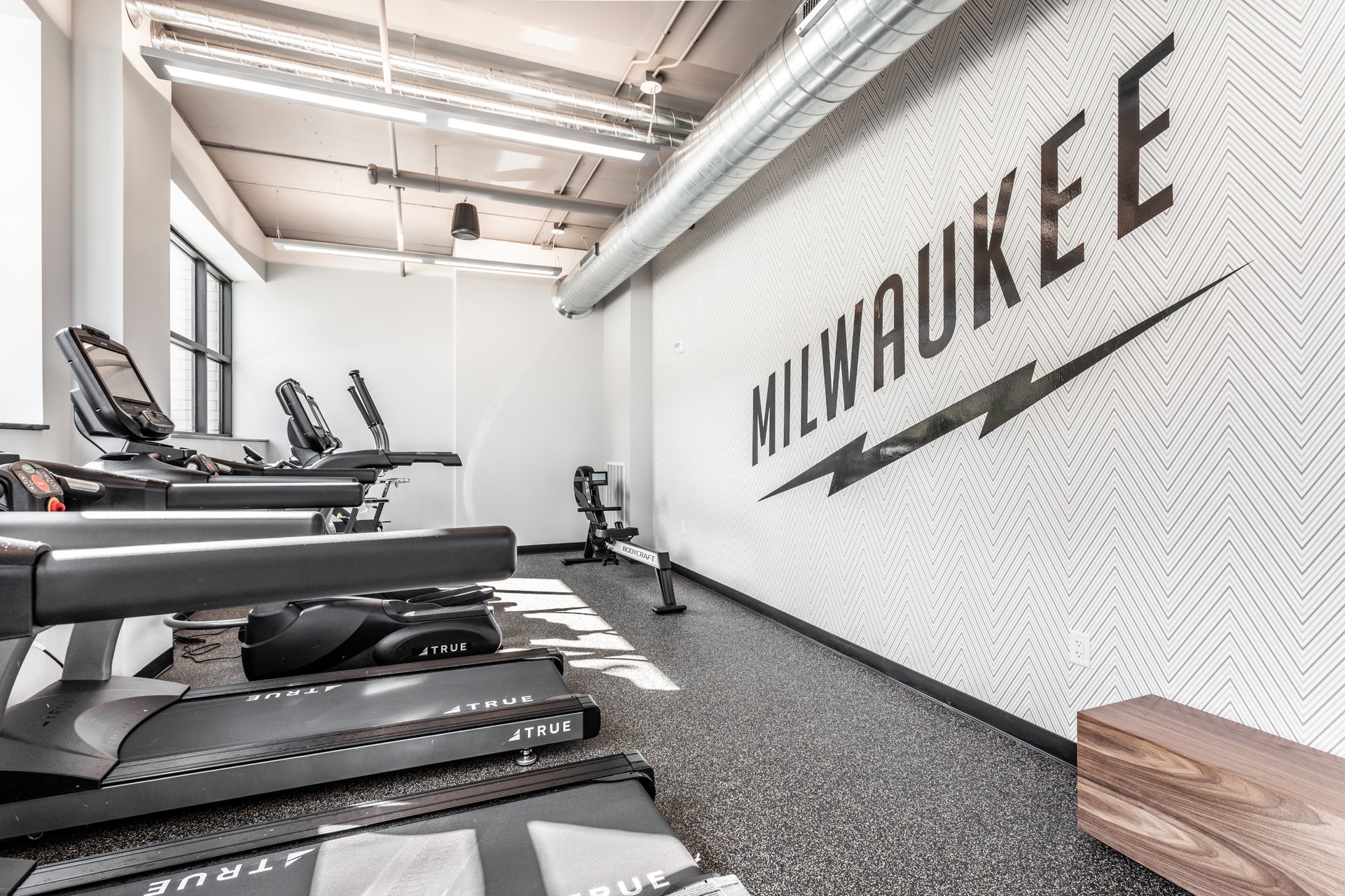 Treadmills at Vim + Vigor in Milwaukee, WI.