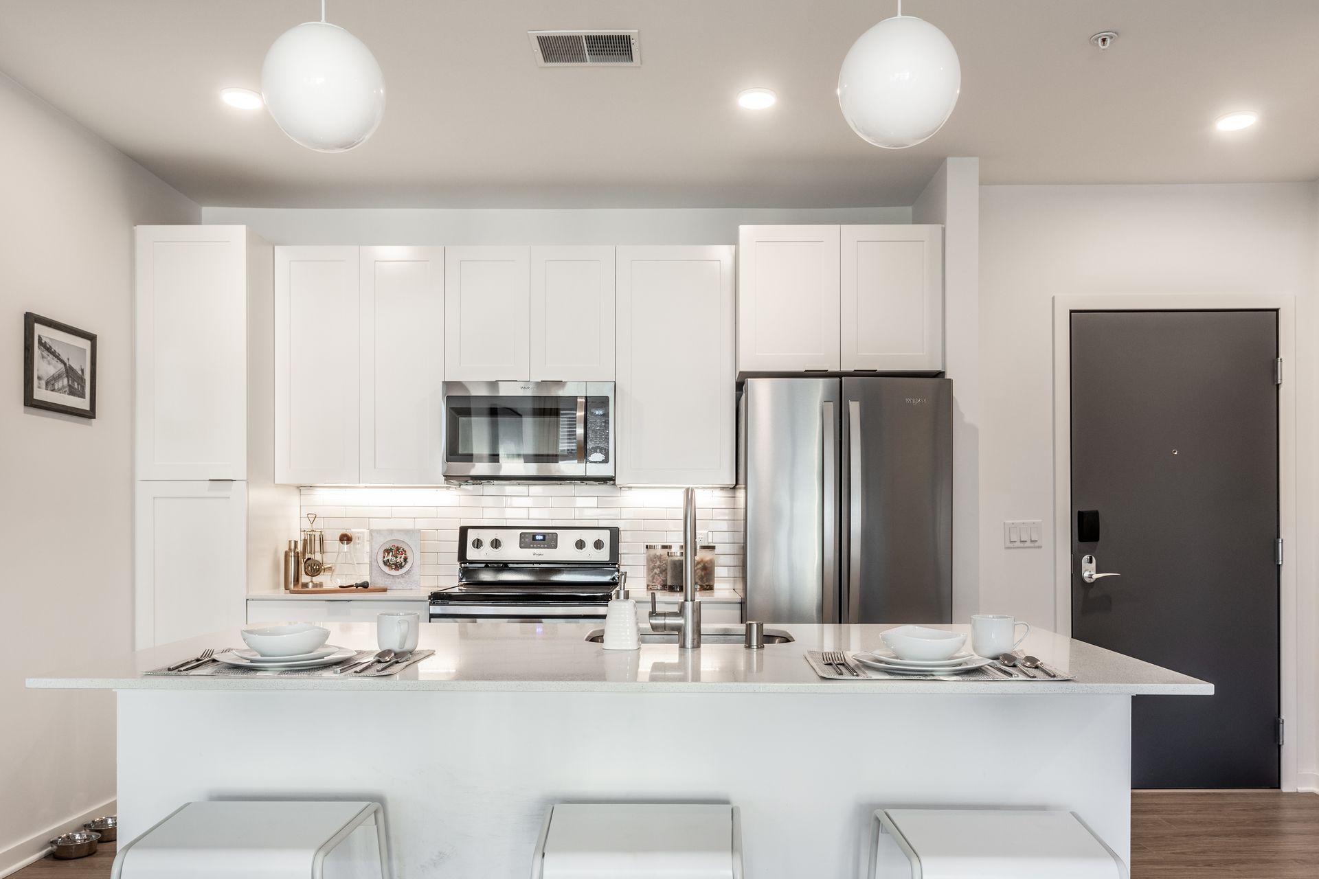 Kitchen island at Vim + Vigor in Milwaukee, WI.