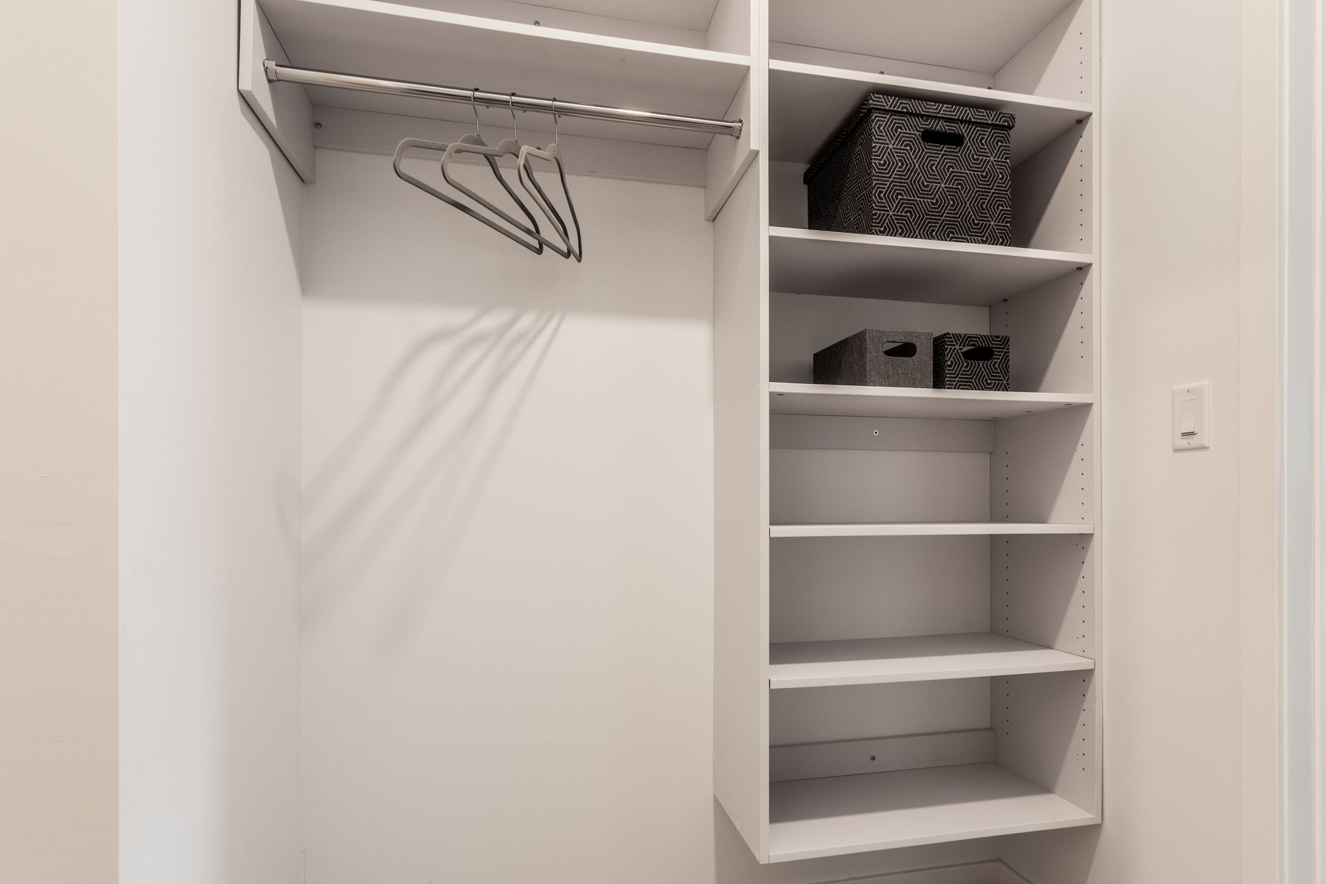 Walk-in closet at Vim + Vigor in Milwaukee, WI.