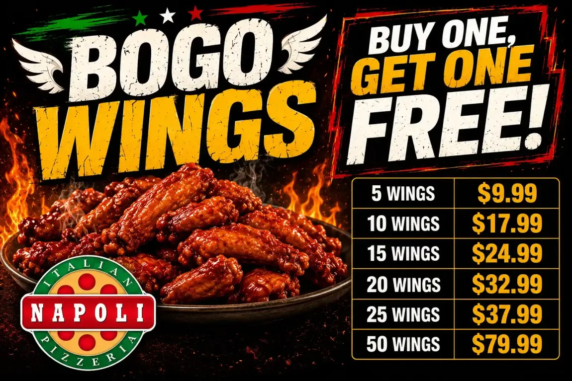 Wings Specials Buy one Get one Free