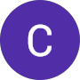 The letter c is in a purple circle on a white background.