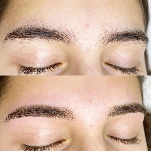 waxing eyebrows before and after