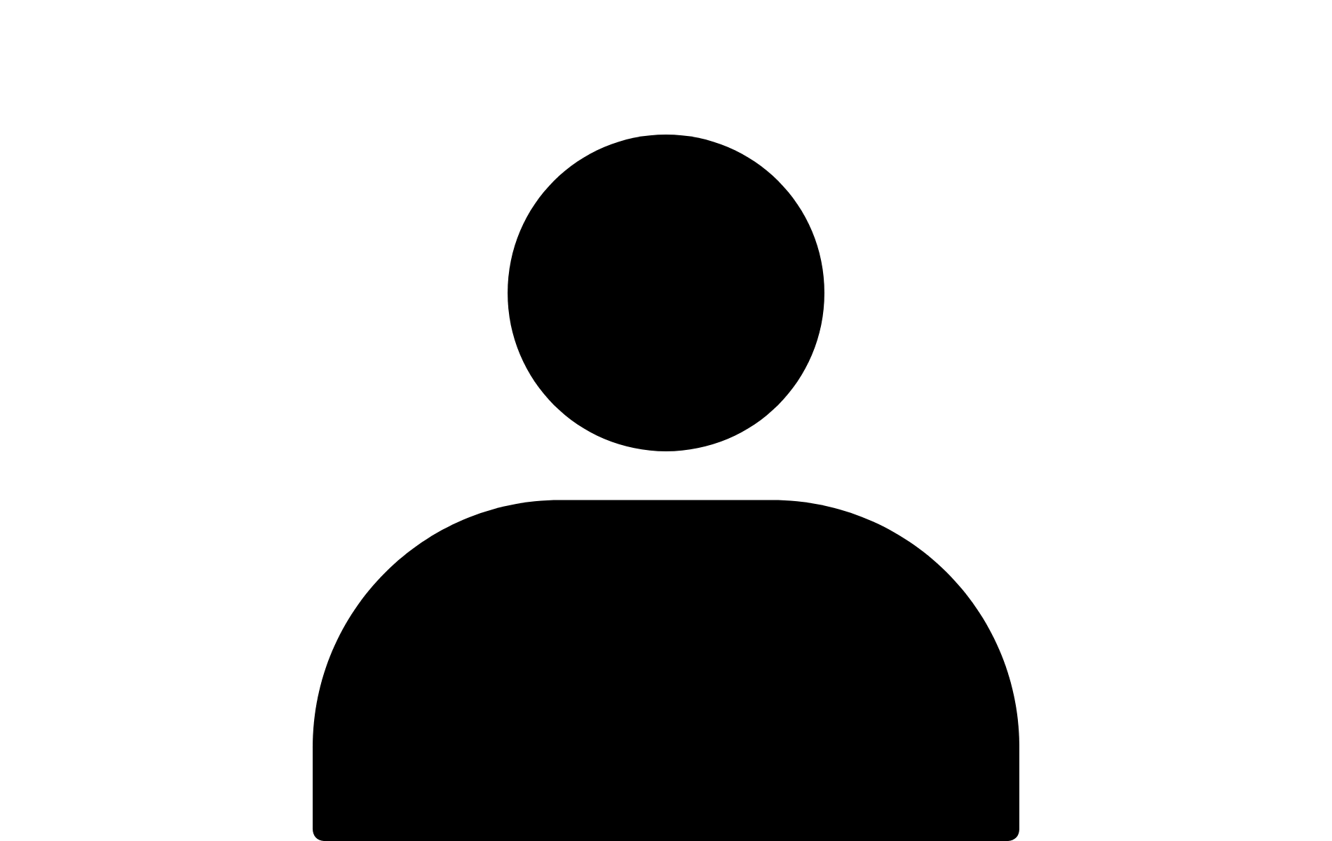 A silhouette of a person with a circle around their head.