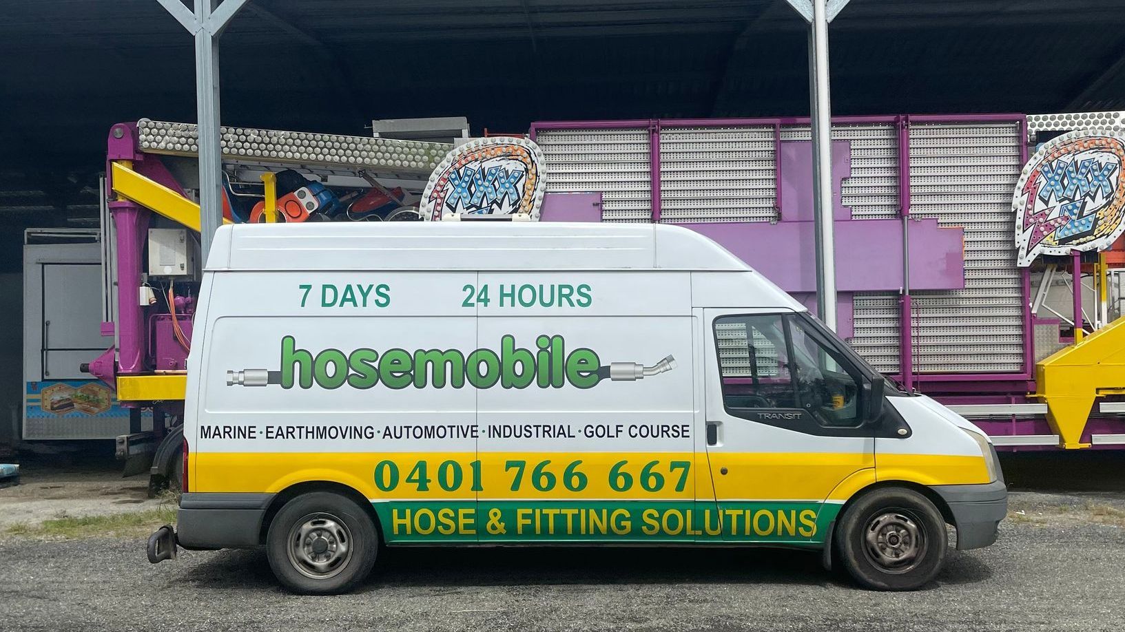 A Hosemobile Van Is Parked Next To A Redback Truck — Hosemobile In Kariong, NSW