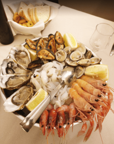 cozze, gamberi, ostriche, ristorante di pesce, crudi di mare