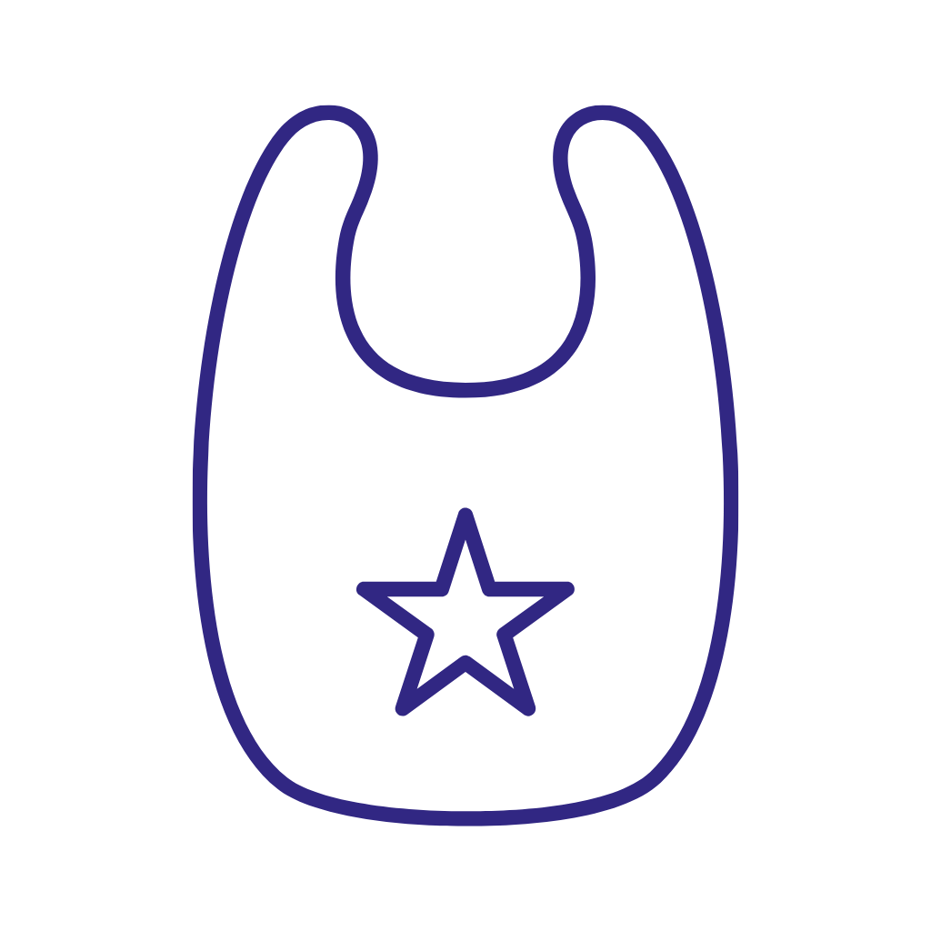 A baby bib with a star on it.