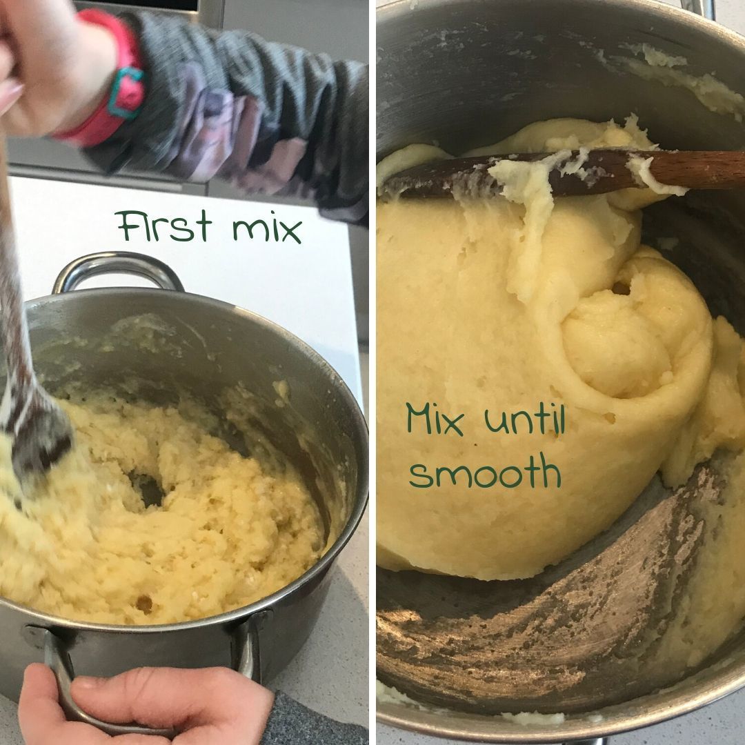 Add in flour and beat until smooth