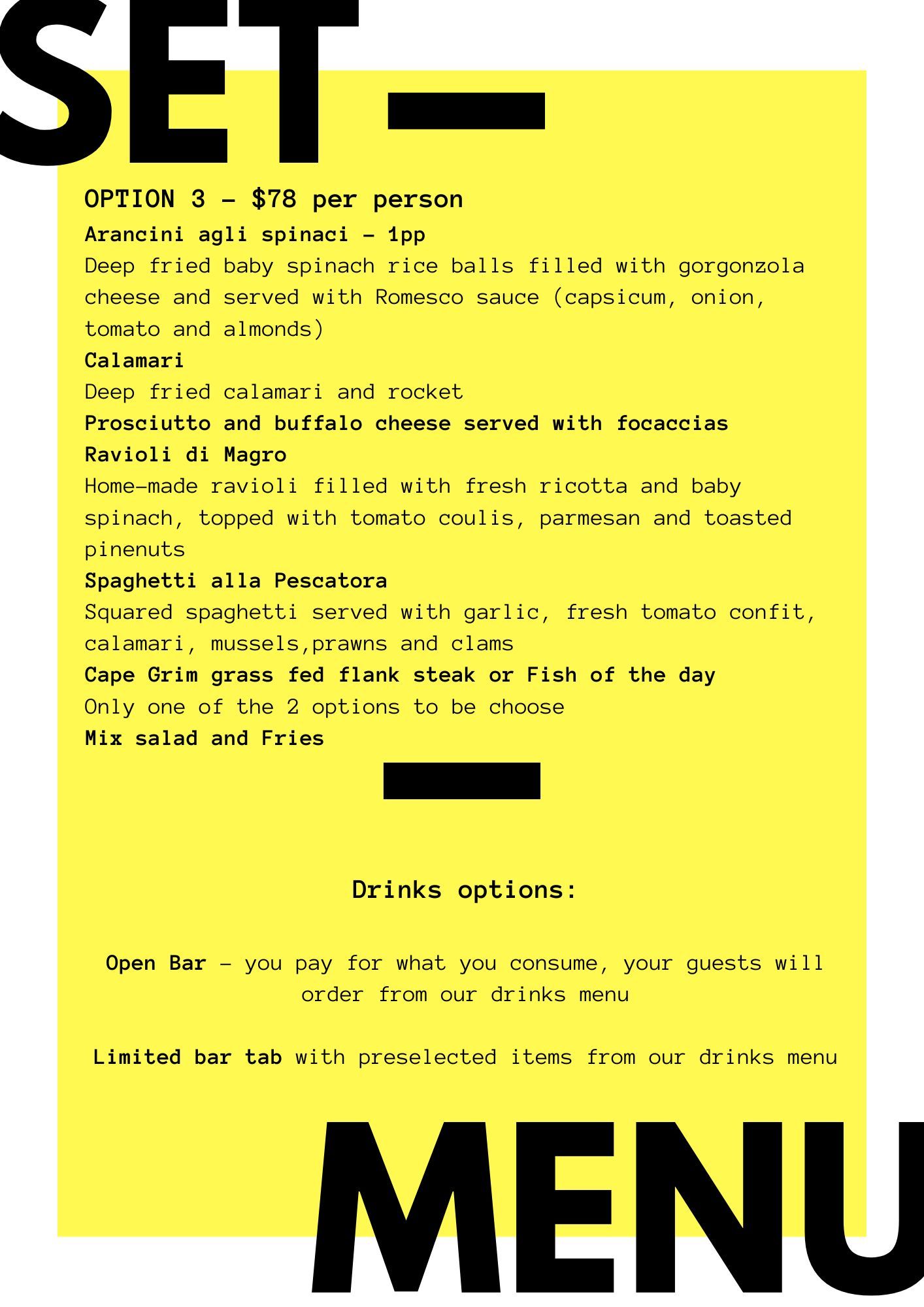 functions, set menu and custom set menu