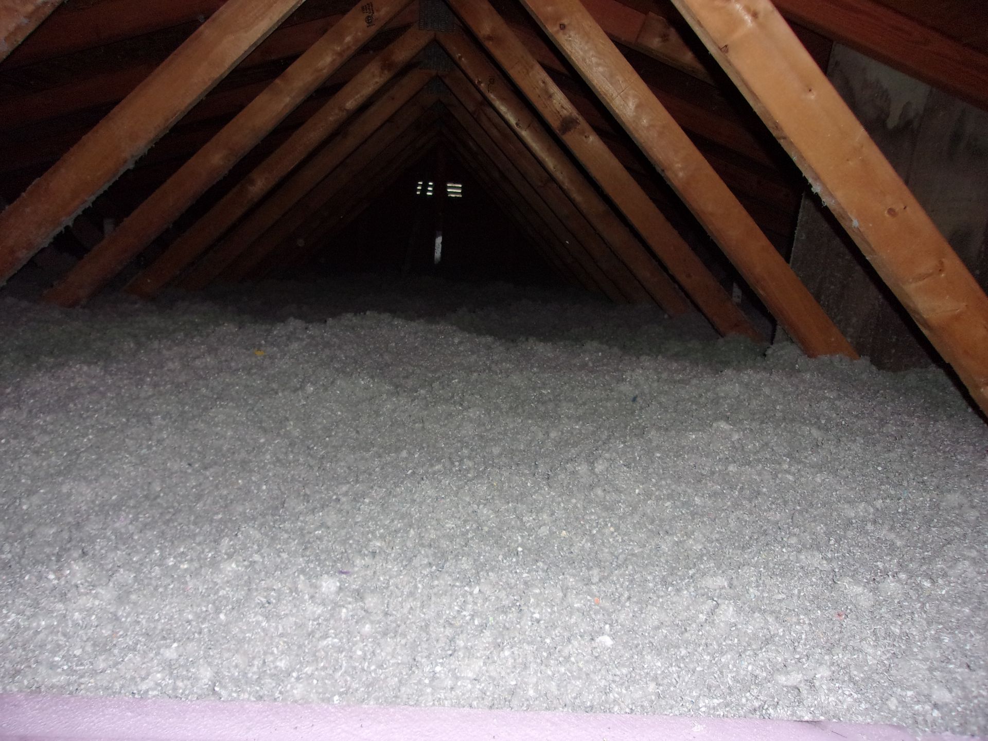Blown attic with cellulose insulation by Cleveland Home Insulation