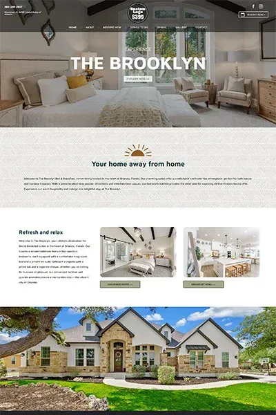 A screenshot of a website for a house called the brooklyn.