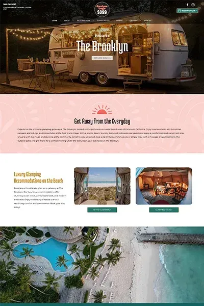 A screenshot of the website for the brooklyn airstream.