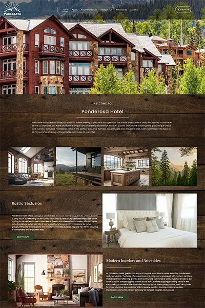A screenshot of a website for a hotel.