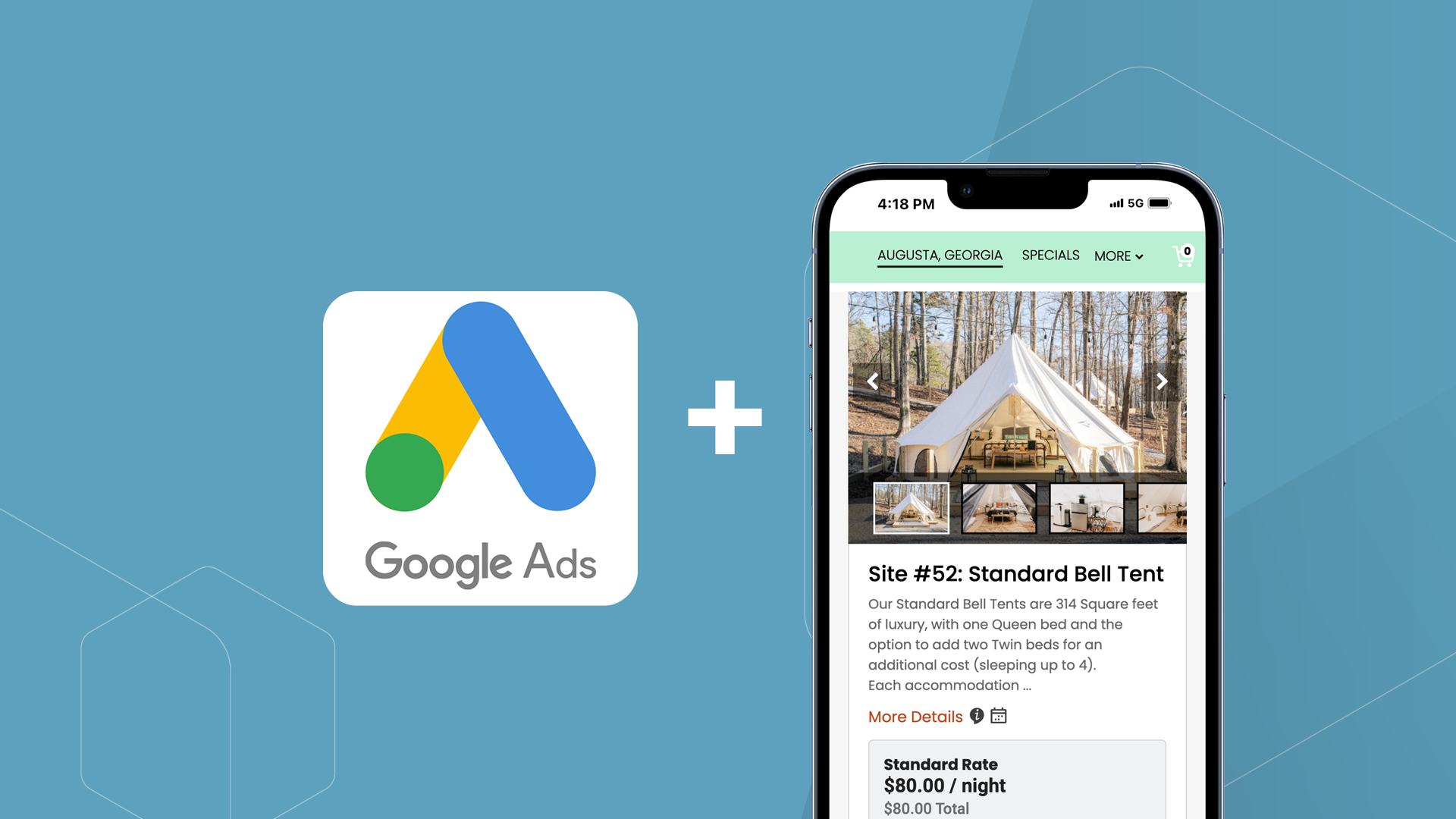 A cell phone with a google ads app on it.