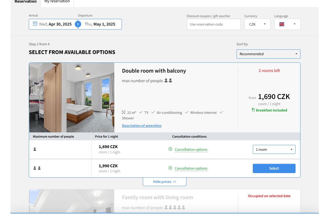 A screenshot of a website showing a bedroom for sale.