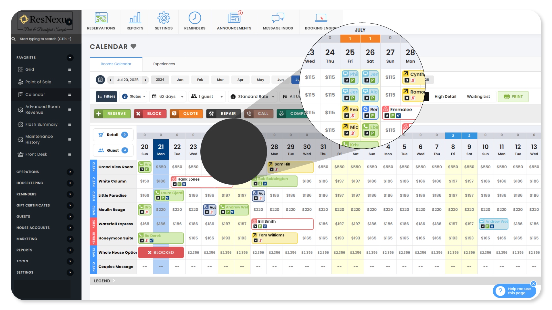 A screenshot of a calendar on a desktop screen
