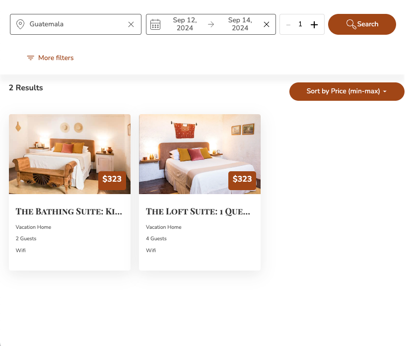 A screenshot of a website showing a bedroom for sale.