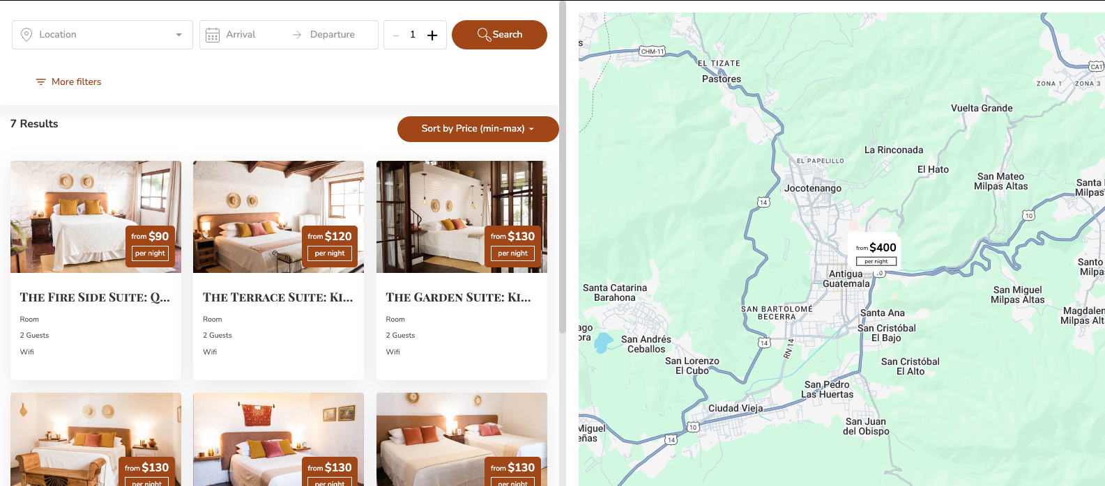 A screenshot of a hotel website with a popup window.