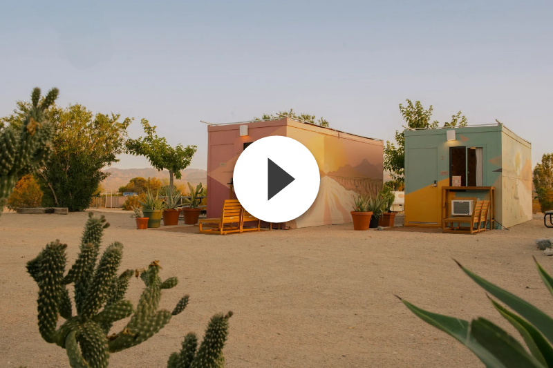 A video of a house in the desert.