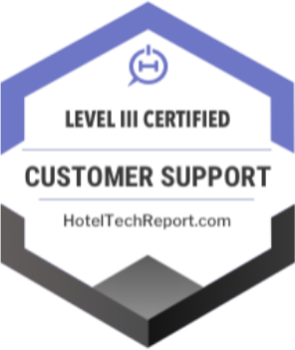 A badge that says level iii certified customer support