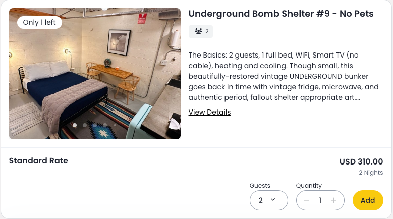 A screenshot of a website showing a bedroom for sale.