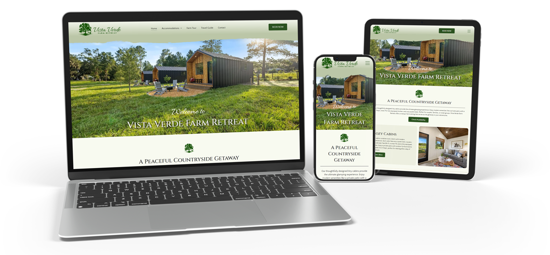 Responsive websites image of three views.