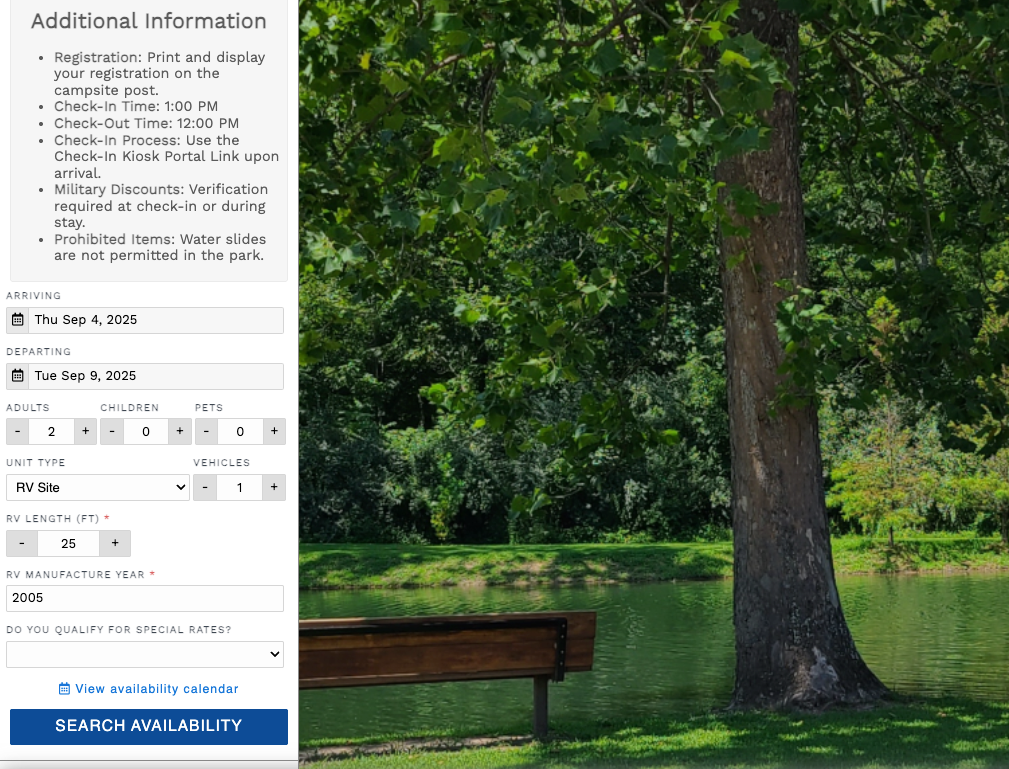 A screenshot of a hotel website with a popup window.