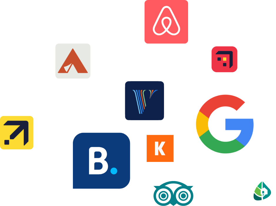 A bunch of logos are sitting on top of each other on a white background.