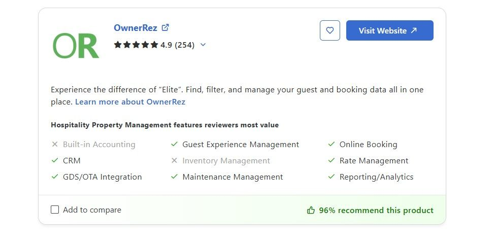 A screenshot of a website that says eviivo on it