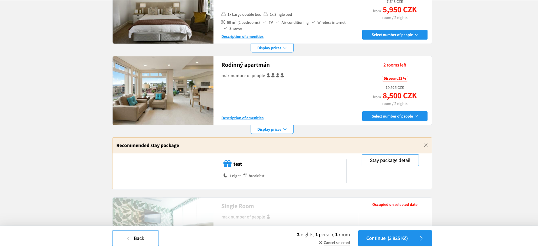 A screenshot of a hotel website with a popup window.