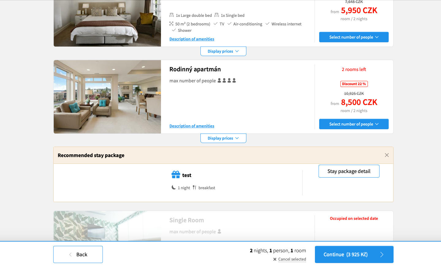 A screenshot of a website showing a bedroom for sale.