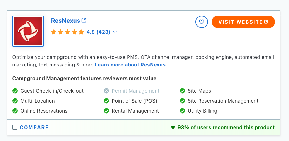 A screenshot of a website that says visit website