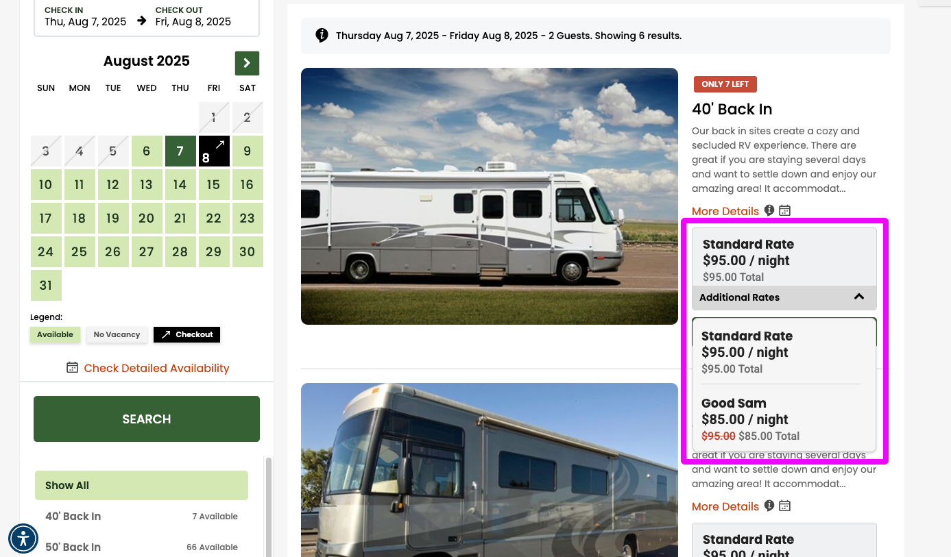 A screenshot of a website with a picture of a beach and a couch.