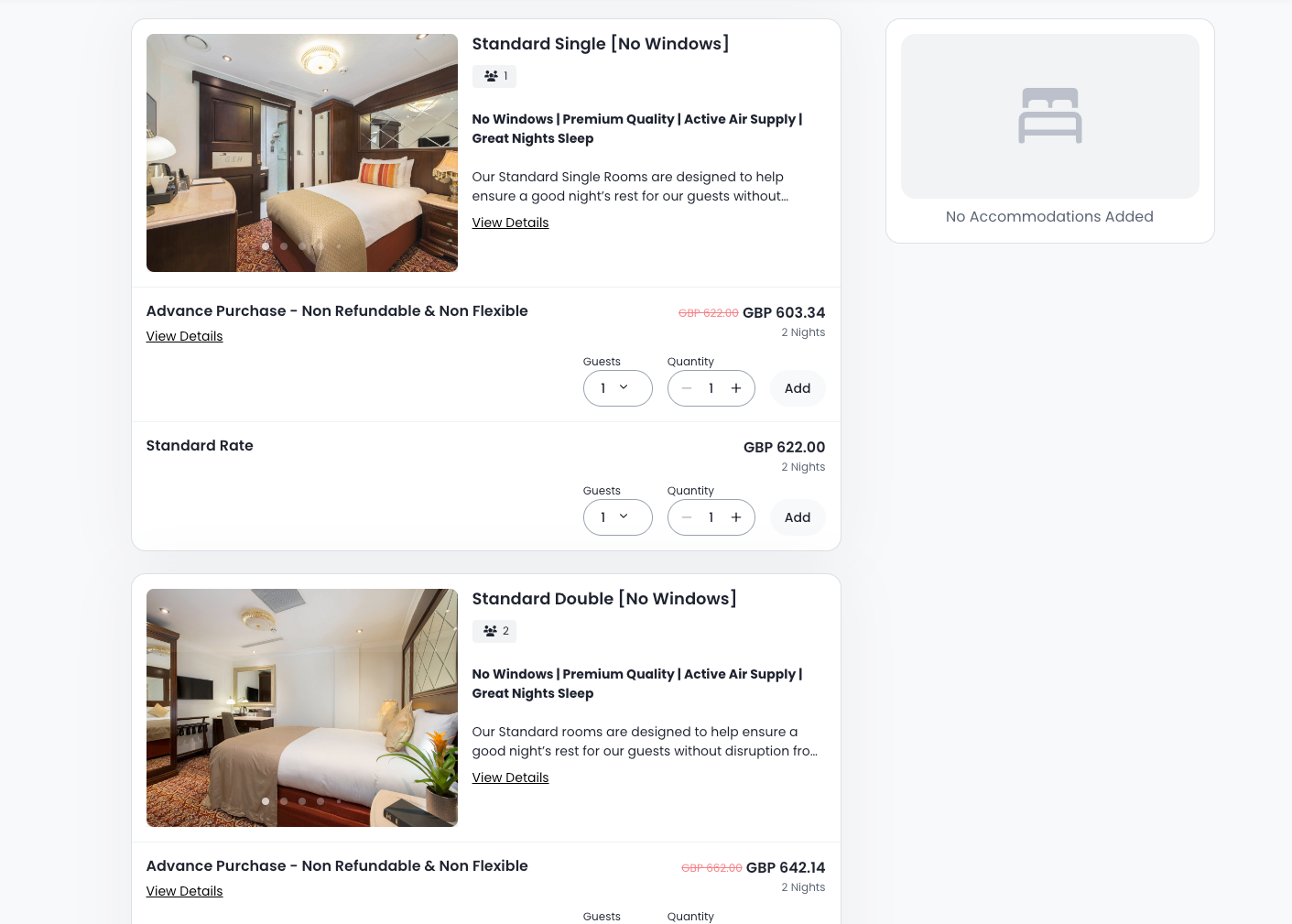 A screenshot of a website showing a bedroom for sale.