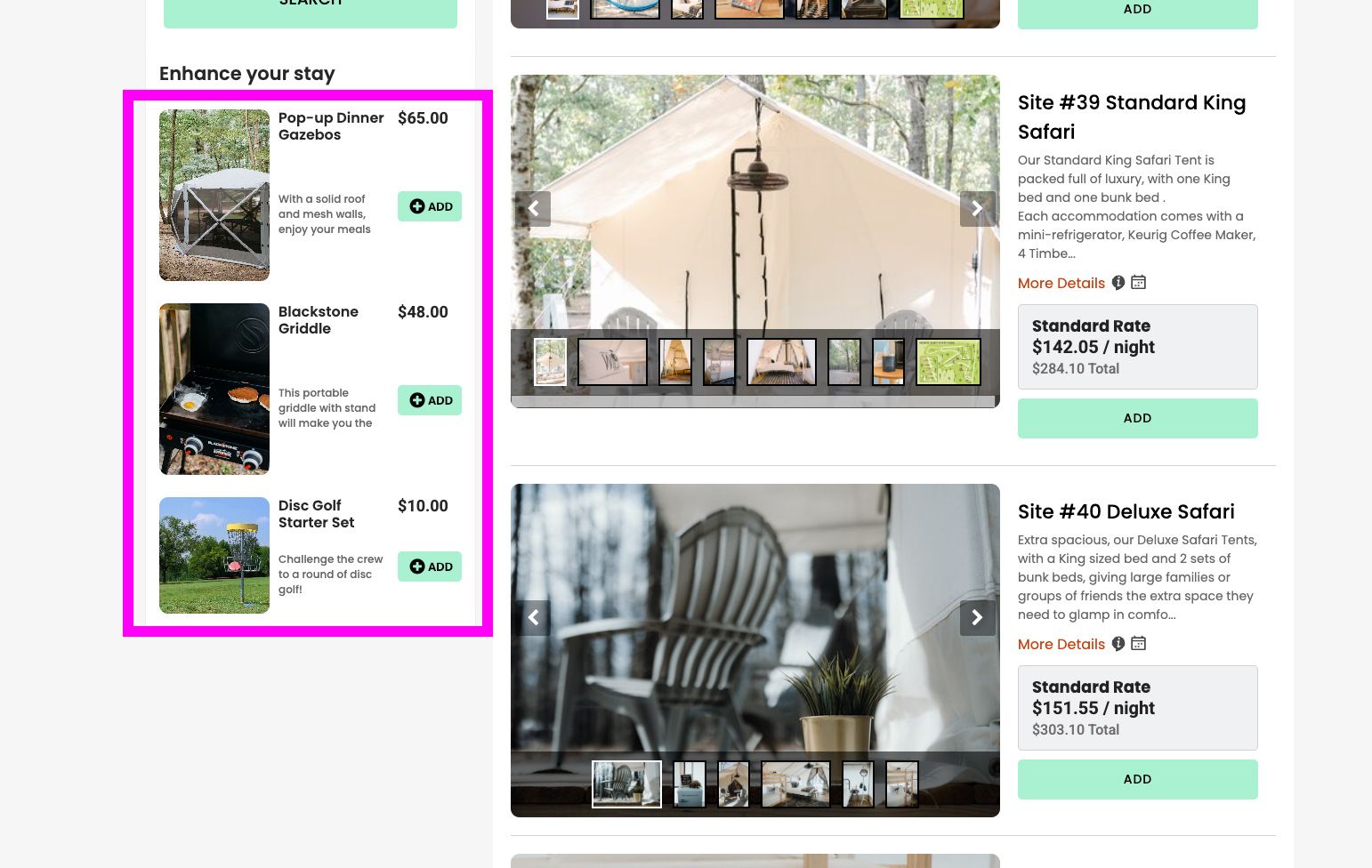 A screenshot of a website showing a bedroom with two beds